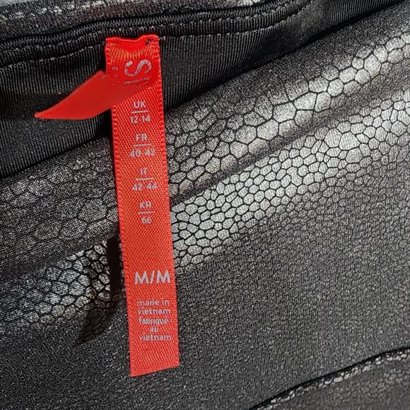 Spanx Leggings Medium Black Snakeskin Print Faux Leather High Waist Pull On - Picture 4 of 6